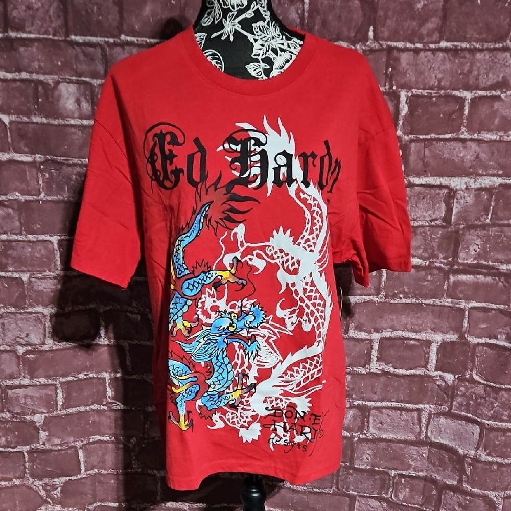 Ed Hardy Dragon Oversized Short Sleeve Tee